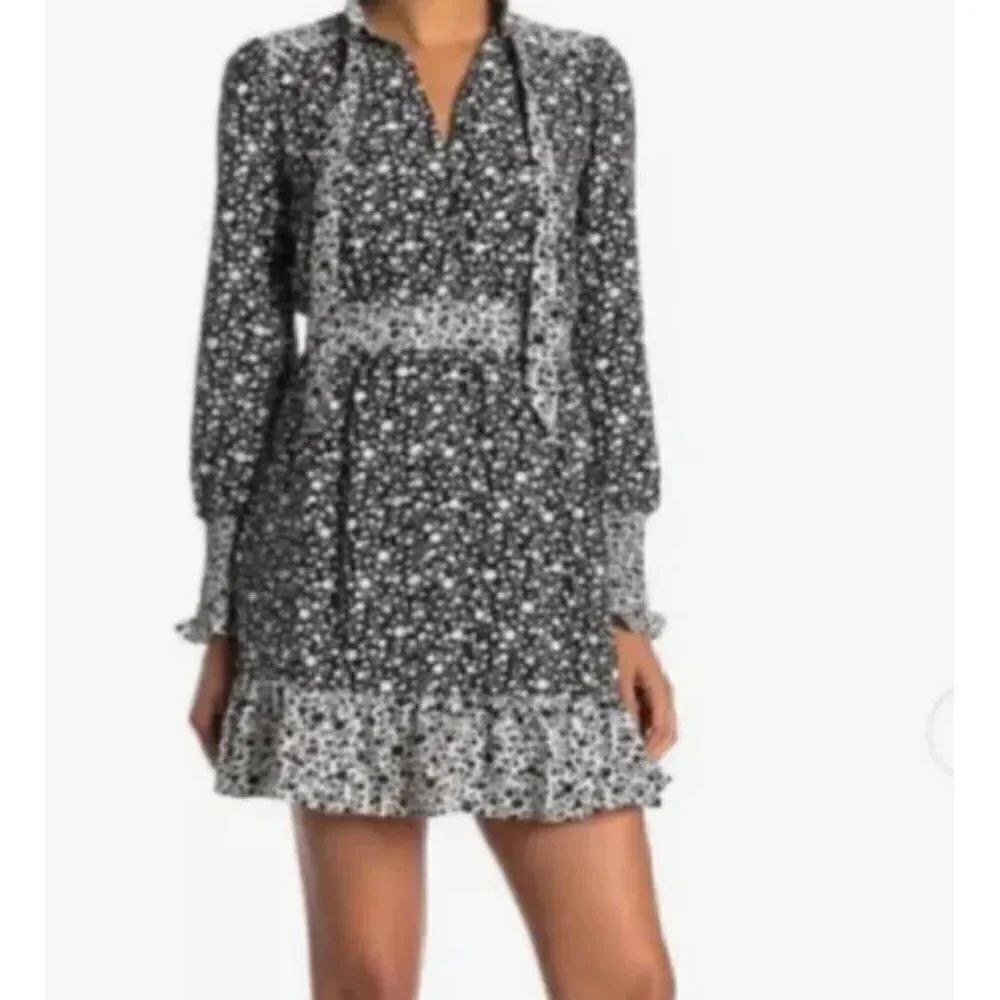 Melloday Floral Print Smock Waist Dress Size M